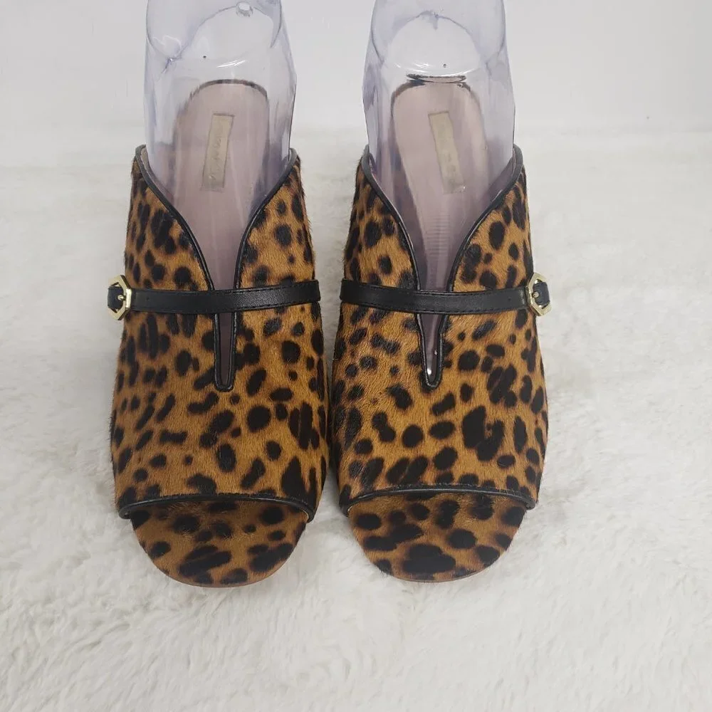 Louise Et Cie Kimba Sandals Brown Leopard Fur 8.5